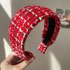 Handmade Craftsmanship Hair Hoop Tweed Fabric Wide Headband Elegant Anti-Slip Headband  Daily Use