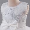 Girls' New Style Double Layer Mesh Lace Bow Party Evening Dress Princess Performance Outfit