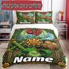 3pcs Duvet Cover Set (1*Duvet Cover + 2*Pillowcase, Without Core), Custom Name Plants Vs. Zombies Pattern Bedding Set, Home Bedroom Decor Gift