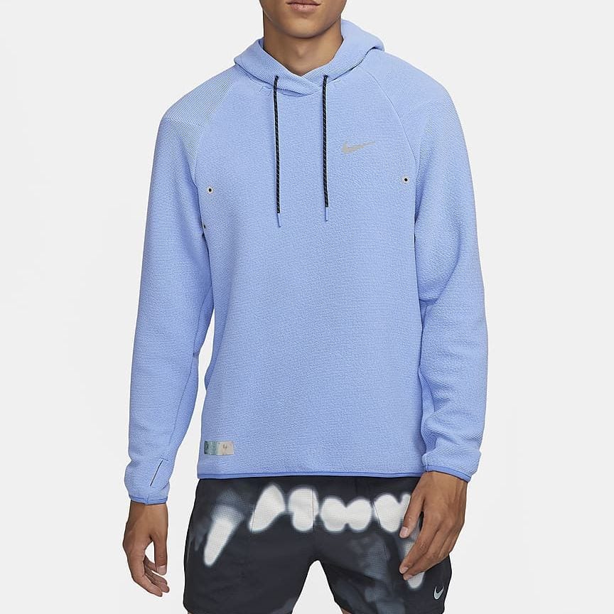 Nike Dri Fit Sweatshirts Men's Polar Blue Hooded Moderate Regular FB6865-450