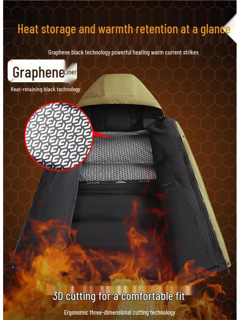 Men's 2025 Winter Graphene Cotton Jacket - High-Quality, Trendy, and Cold-Protective