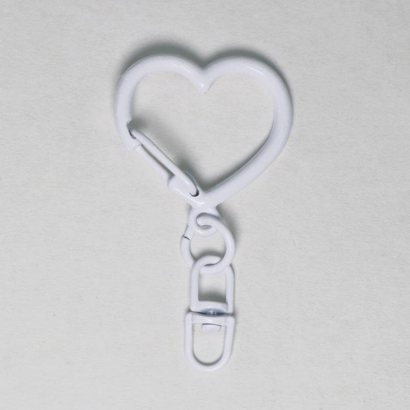 Heart-Shaped Painted Keychain - Handmade DIY Jewelry & Bag Pendant with Perler Beads.
