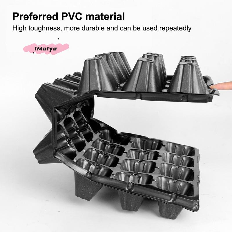 M-10Pcs Seedling Trays Plastic Gardening Germination Trays Black Seedling Container Garden Supplies For Vegetable Flower