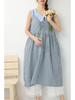 2026 Spring/Summer Mori Girl Lace-up Plaid Maxi Dress - Versatile Layered Camisole Skirt