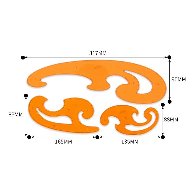 Curved Multifunctional Geometric Ruler Template for Drawing Ellipses and Shapes