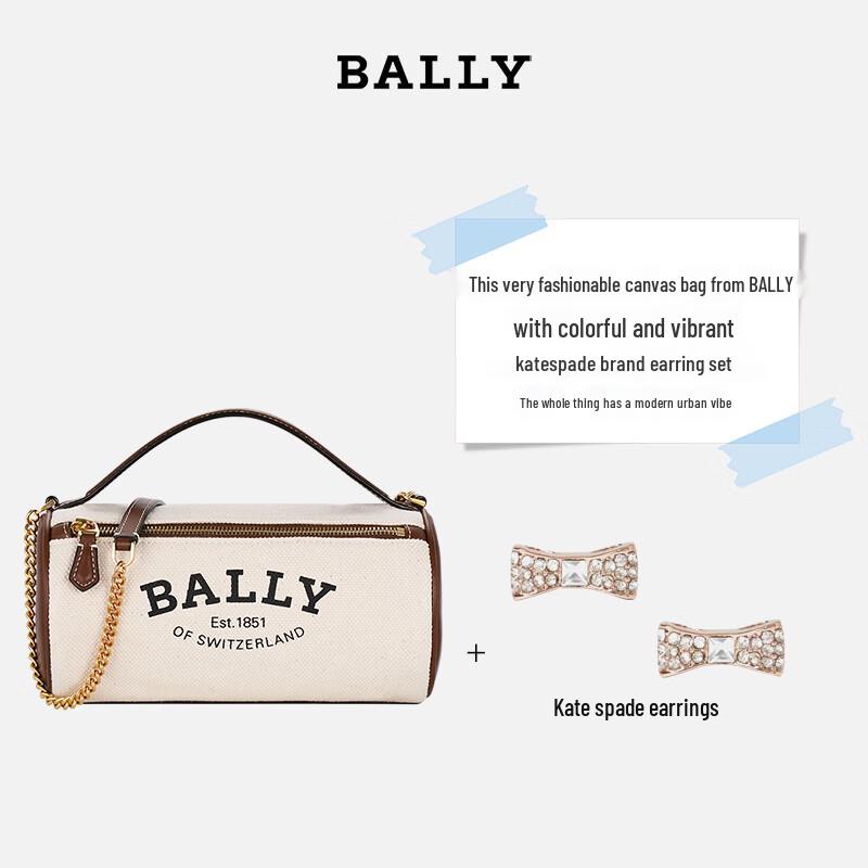 

BALLY CALYN.ST Women s Canvas Barrel Crossbody Handbag Small