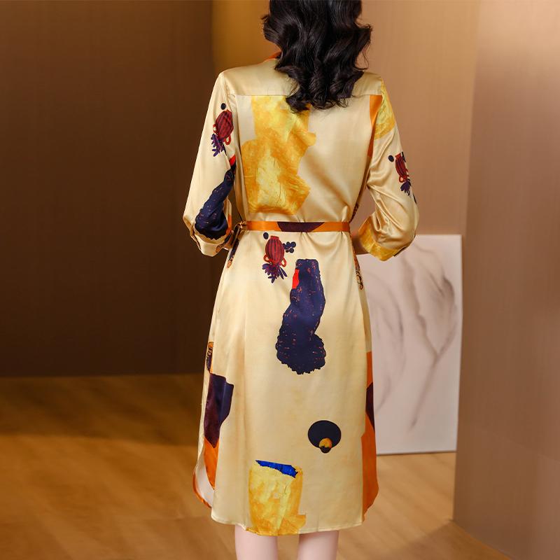 Vestido Floral Elegante y Cómodo con Cuello Redondo Tallas Grandes