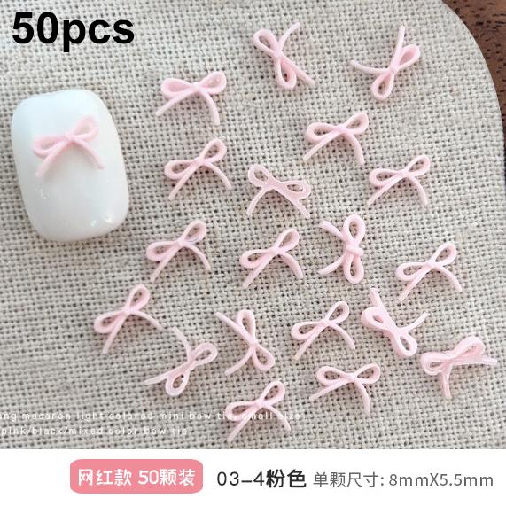 Mixed Cute Mini Colorful Resin Line Bowknot Bow Tie Ribbon Nail Art Decorations DIY Manicure Rhinestones Accessories