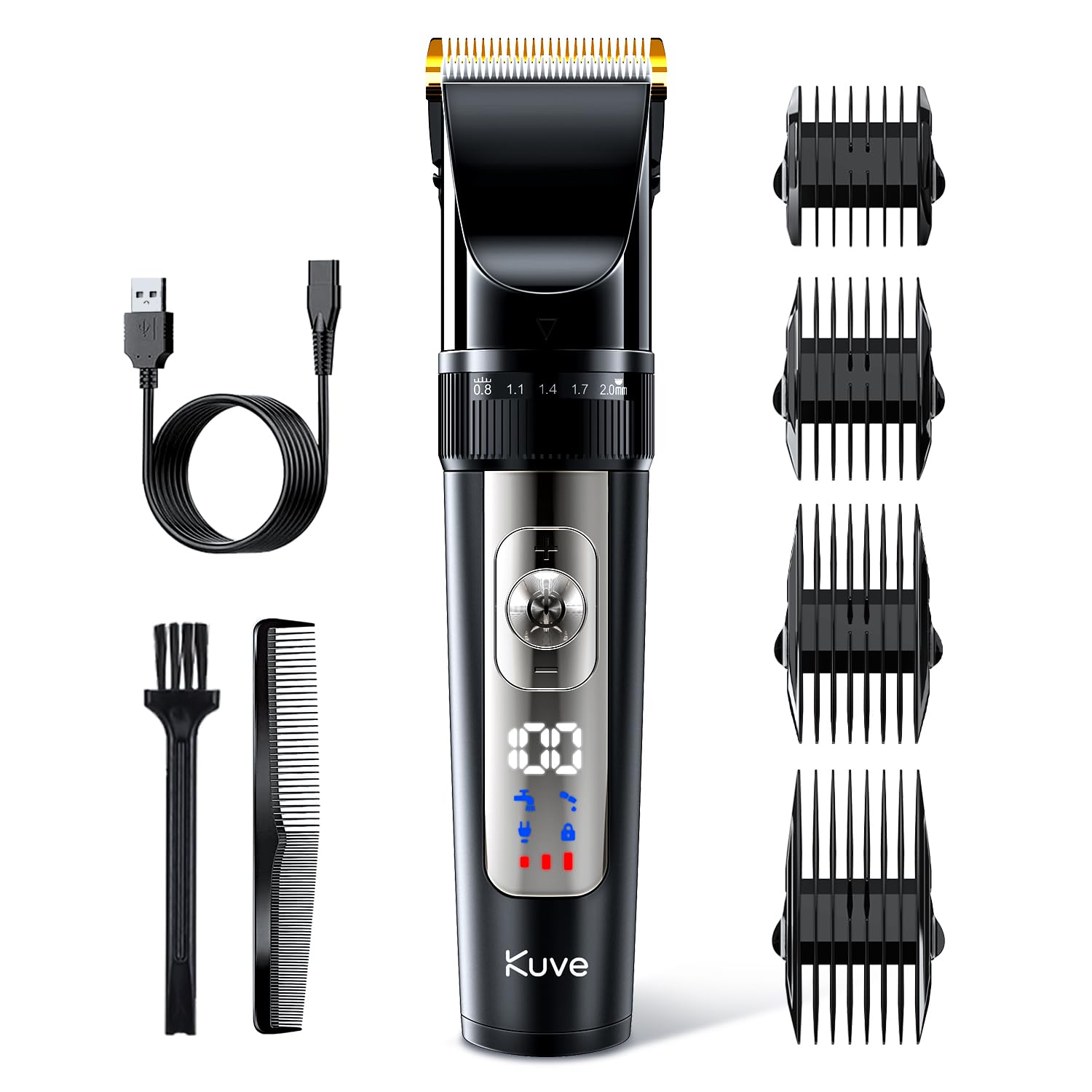 

Машинка для стрижки волос Электрическая машинка для стрижки волос для для IPX7 для бороды совместимая с ЖК-дисплеем низкая для всего тела 4 типа автоматическая для для дома коммерческая для волос