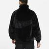 Nike Abbigliamento sportivo Swoosh Stampa Leopardo Logo Gancio Grande Velluto Faux Fur Giacca da Tuta Uomo Capispalla Nero DH6685-010