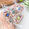 Pendientes Colgantes de Resina Transparente Agua de Mar Pez Dorado y Accesorios para Llavero