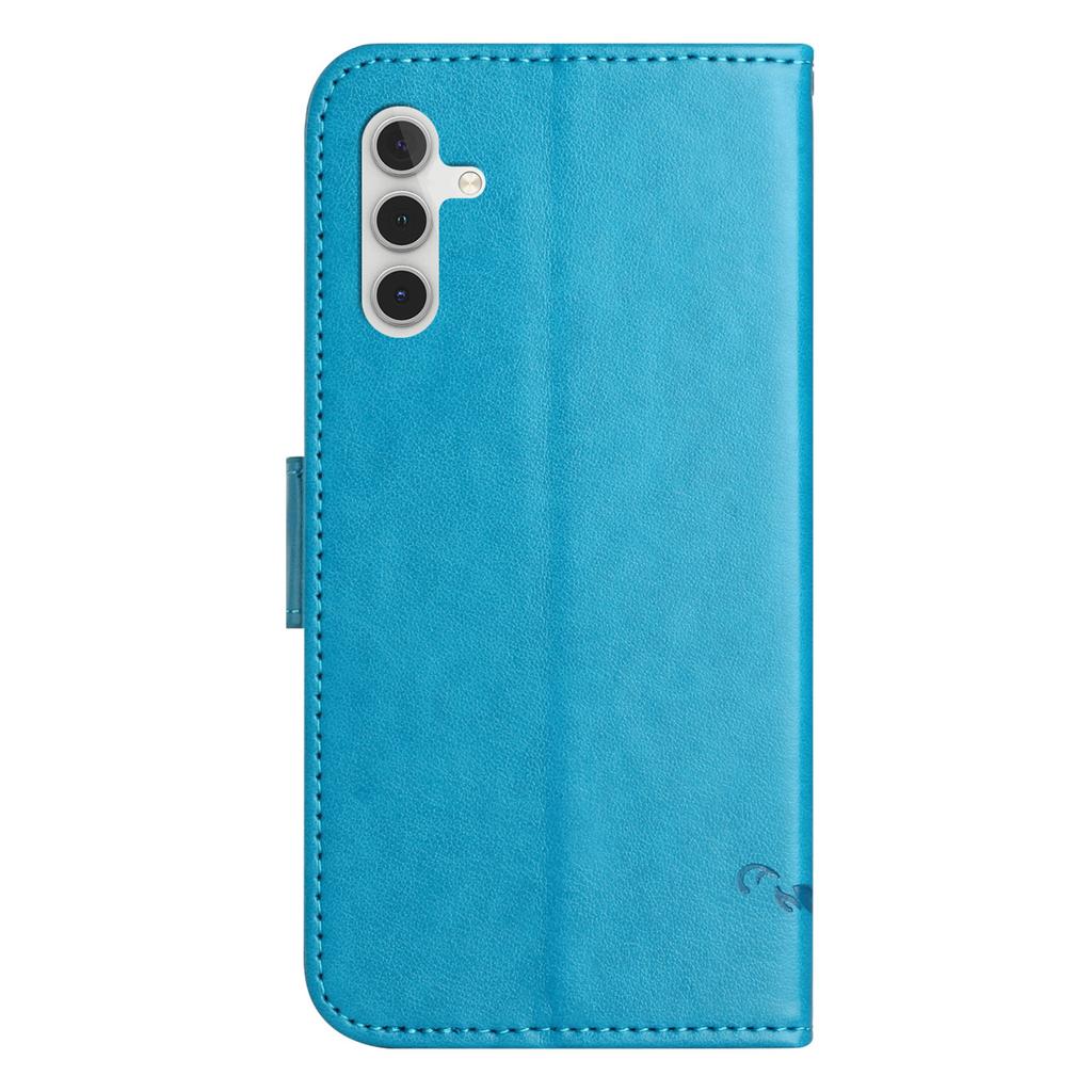 For Samsung Galaxy A37 5G/A36 5G Case Wallet Stand Imprinted Butterfly Flower PU Leather Phone Cover