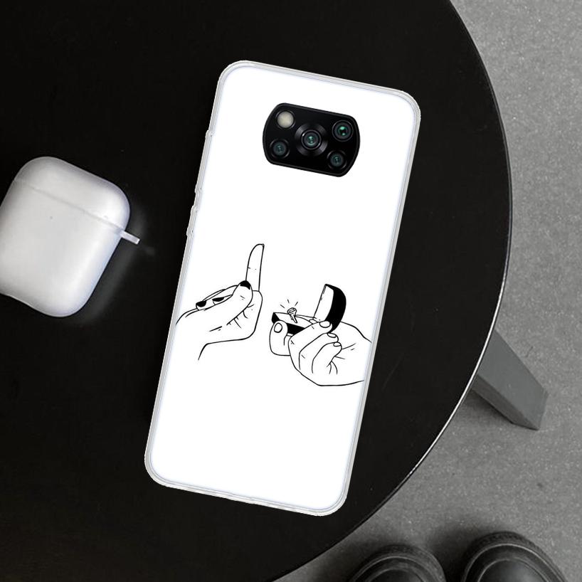 Middle Finger Phone Case Cover for Xiaomi Poco X6 X5 X7 Pro F7 Ultra Redmi 15C 15 13C 13 12C 12 10C 10 10A 9C 9A 9T 9 Coque Poco