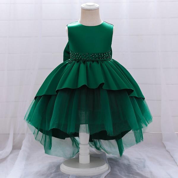 Infant Big Bow Trailing Baby Dress Costumes Kids Clothes Princess Party Wedding Dresses for Baby Girls 1st Year Birthday Dress