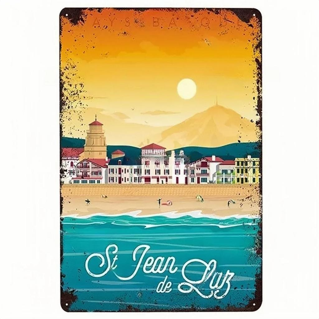 Vintage BERLIN LONDON MONACO Lissabon Stadtposter Metallschild Plakette Platte Dekor Für Werkstatt Man Cave Bar Pub Hotel Wanddeko