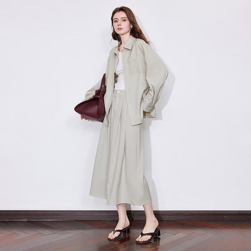 Chuyu 2025 Light Workwear Waist-Cinched Shirt & Skirt Set