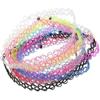 12 Pièces/Paquet Choker Tatouage Collier Extensible Noir Rétro Henné Élastique Bohème Années 90 Gothique