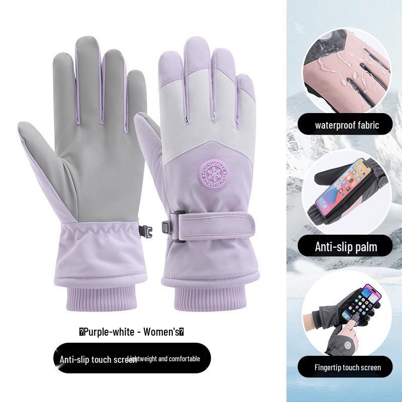 Unisex Winter Skihandschuhe: Samtgefüttert, Touchscreen-kompatibel, Winddicht und Kälteschutz für Outdoor-Sportarten