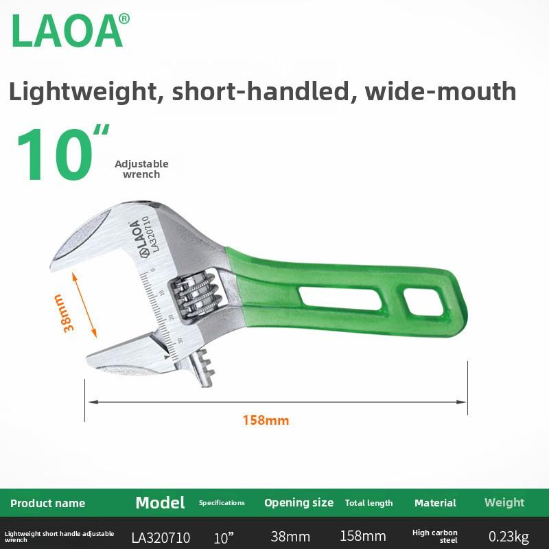 LAOA Adjustable Wrench Light weight Large Opening Short Handle Multifunctional Mini Wrenchs
