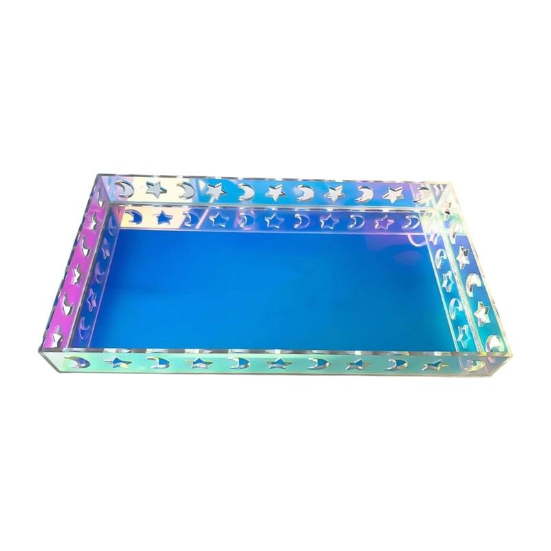 

Rainbow Color Rectangle Tray Acrylic Decorative Tray for Bathroom Countertop Jewelry Perfume Makeup Storage Organizer 1