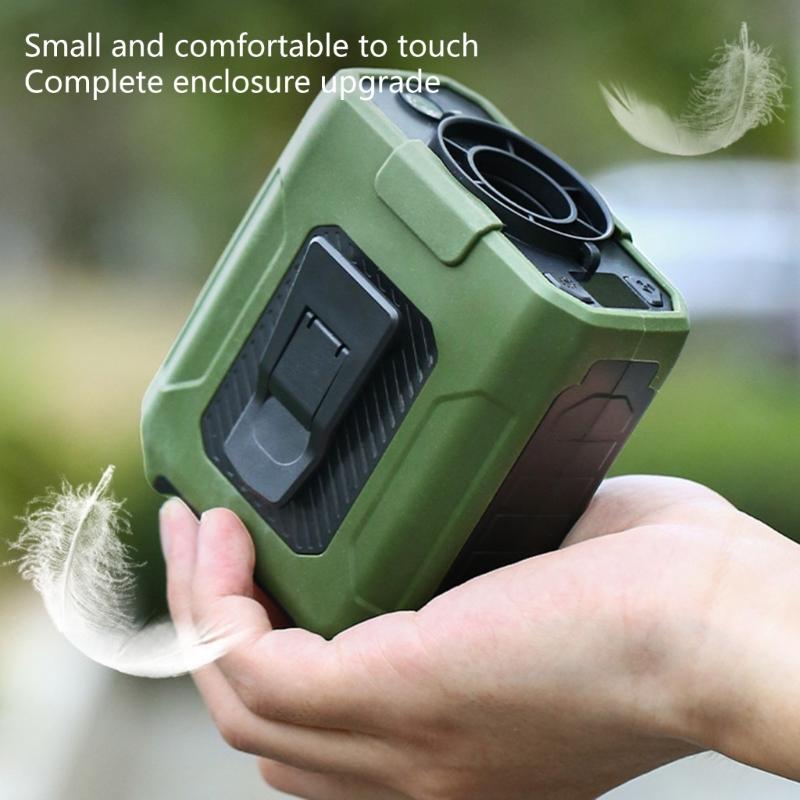 Portable Waist Clip Fan Rechargeable Air Conditioner Coolers 5 Speed Adjustment Outdoor Cooling Fan with LED Flashlights