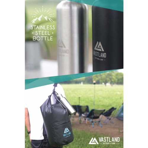 VASTLAND Stainless Steel Water Bottle, Mug, Direct Drinking, Double Insulated, 1000ml, Silver