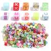100pcs/lot 6mm Acrylic Square Alphabet Beads Colored Loose Plastic Letter Beads For DIY Bracelet Necklace Jewelry Accessories