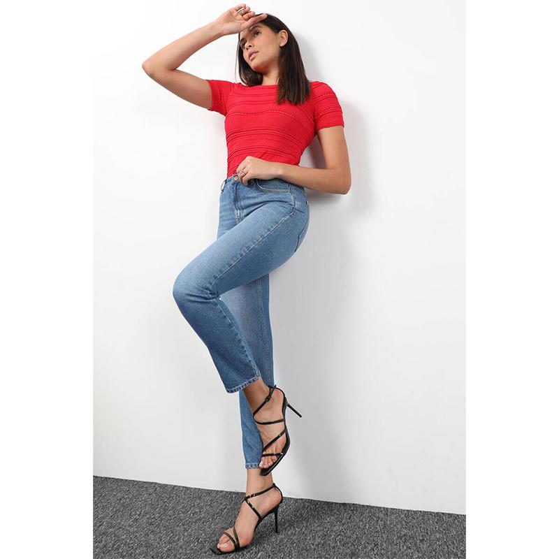 

Женские джинсы Mom Fit с нормальной талией, синие