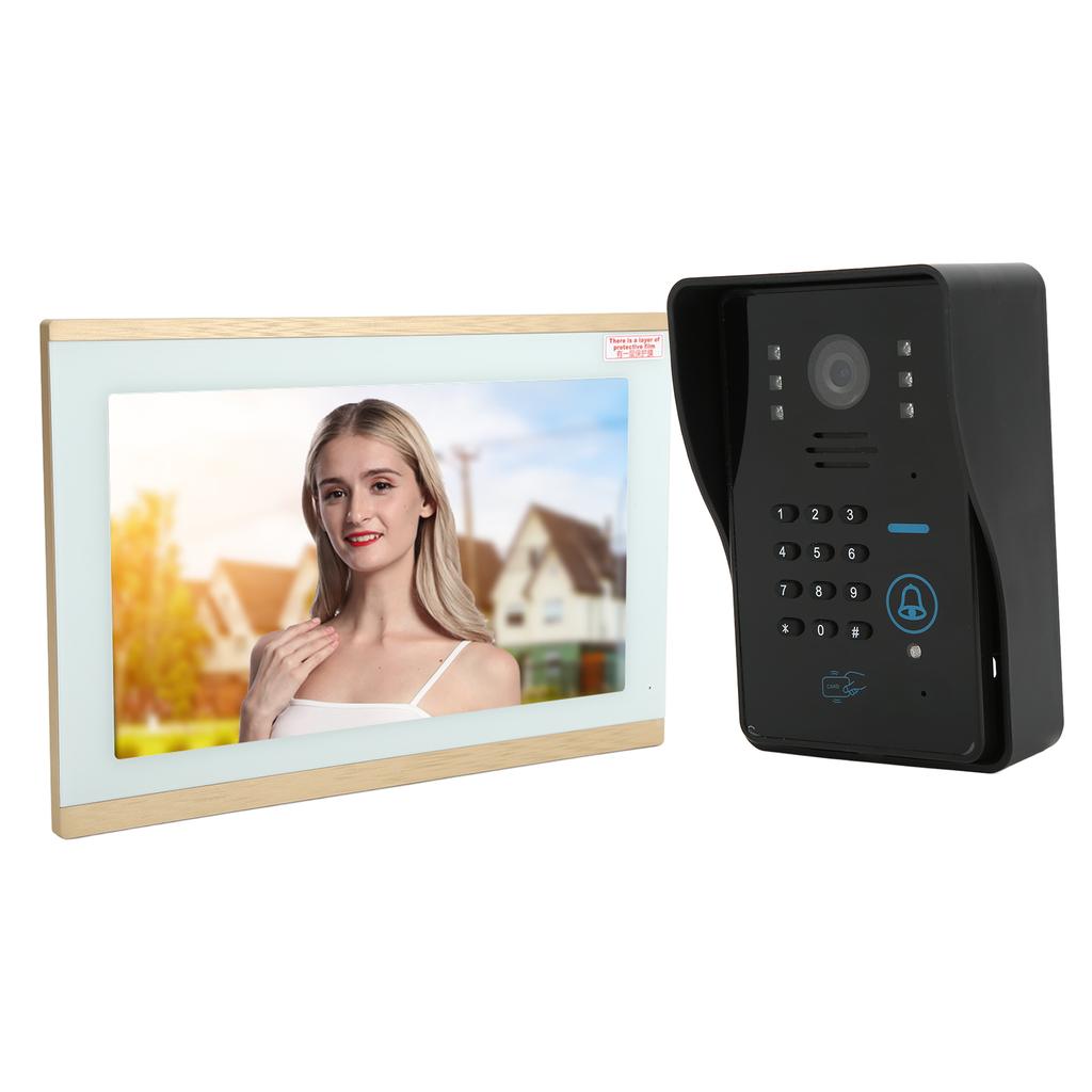 WLAN Video-Türsprechanlage Drahtlos 1080P Gegensprechanlage Passwortkarte mit Regenschutz 100?240V für TUYAUS Stecker