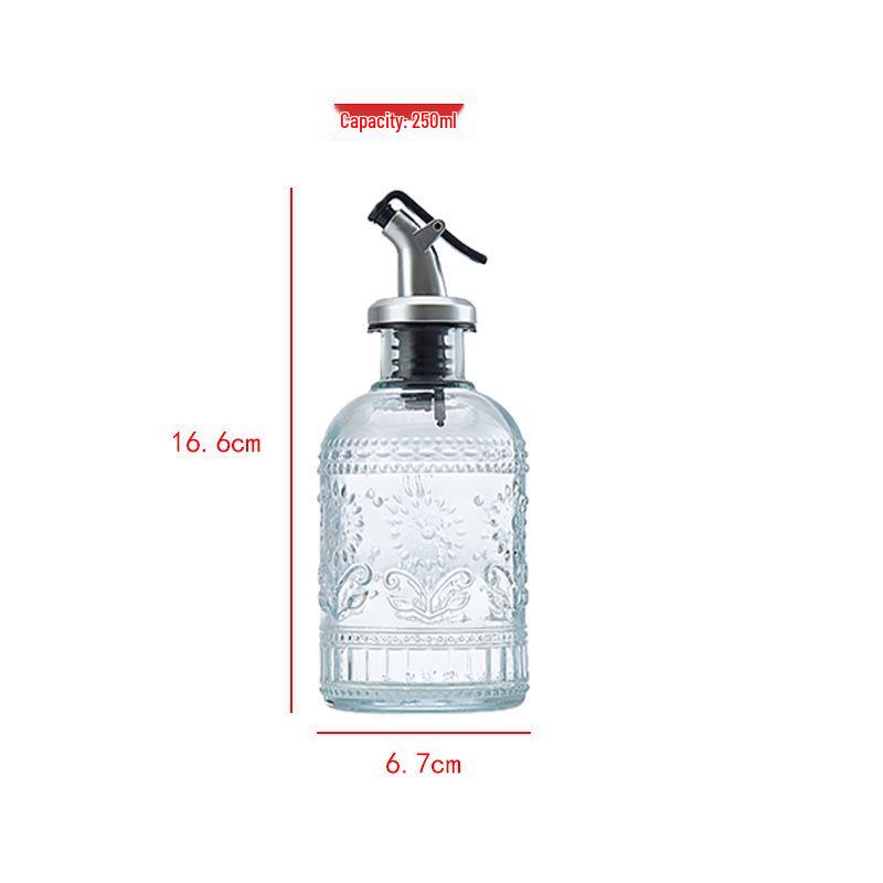 Vintage geprägter, auslaufsicherer Glasölspender mit präziser Steuerung