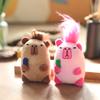 Adorable Plush Capybara Keychain Cute Fluffy Stuffed Animal For Bags And Keys