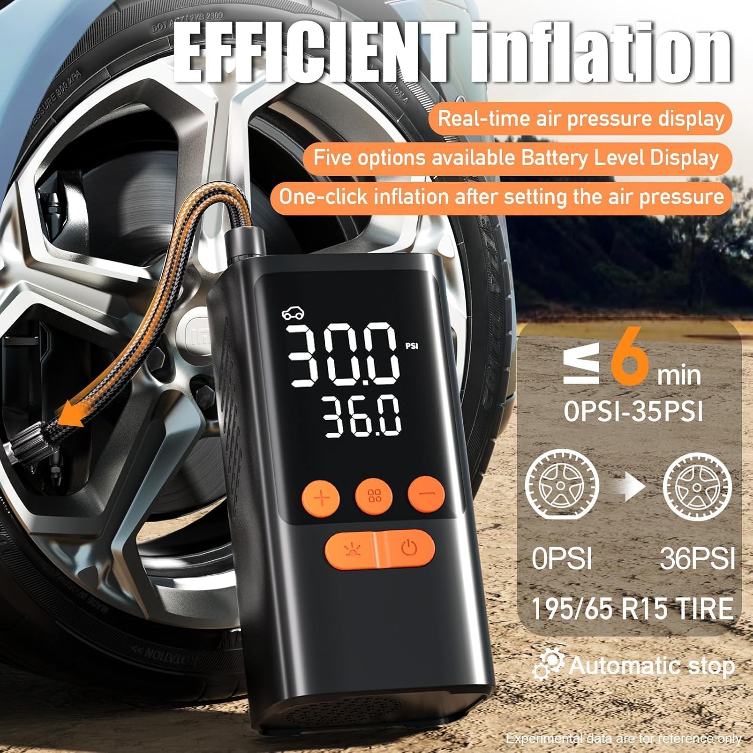 

Portable Tire Inflator 150PSI Air Compressor with 10000mAh Battery & Pressure Gauge for Car, Motorcycle, Bike, Ball United States