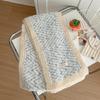 Women's High-End Blue Wool Scarf: Versatile Winter Fashion, Warm Snood, Korean Style Trend