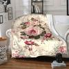 Vintage Floral Flannel Blanket Student Dormitory Office Nap Blanket Sofa Blanket