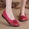New first-layer cowhide casual flat-soled women's shoes flower leather women's single shoes