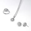 Ozel Silver925 Moissanite 1CT Halo Setting Necklace PS150N