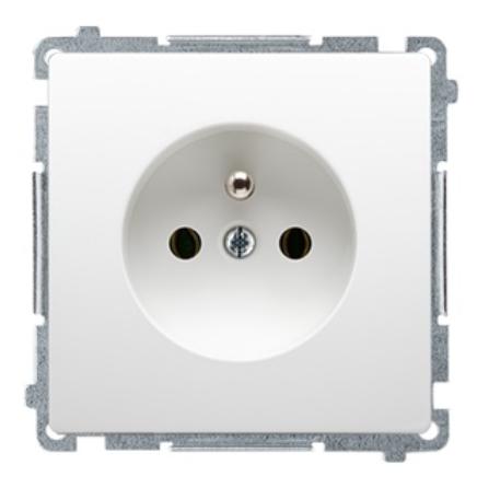 Simon Basic Single Socket with Cover 16A 250V, Quick Connectors, White Bmgz1C.01/11