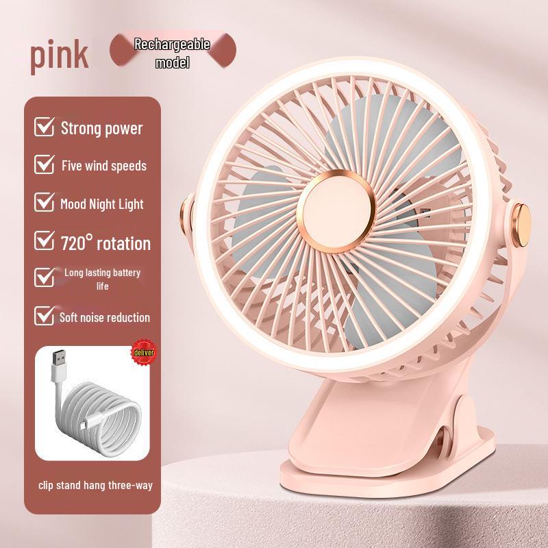 New Rechargeable USB Clip Fan: Wall-Mounted/Desktop for Dorms & Homes
