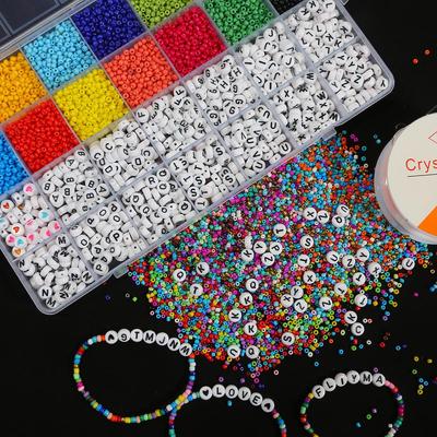 1 set/scatola 5000 pezzi di perline in acrilico con lettere perline per accessori fai-da-te per la creazione di gioielli
