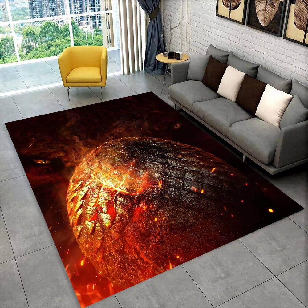 Tappeto Area Tappeto Tappeto TV Film House of The Dragon per Casa Soggiorno Camera da Letto Divano Zerbino Decorazioni, Tappetino Antiscivolo per Giochi Bambini 3D