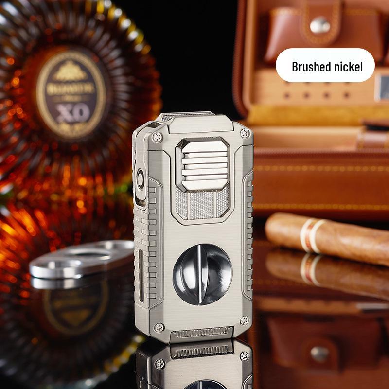 Triple Jet Cigar Lighter with V-Cutter & Puncher