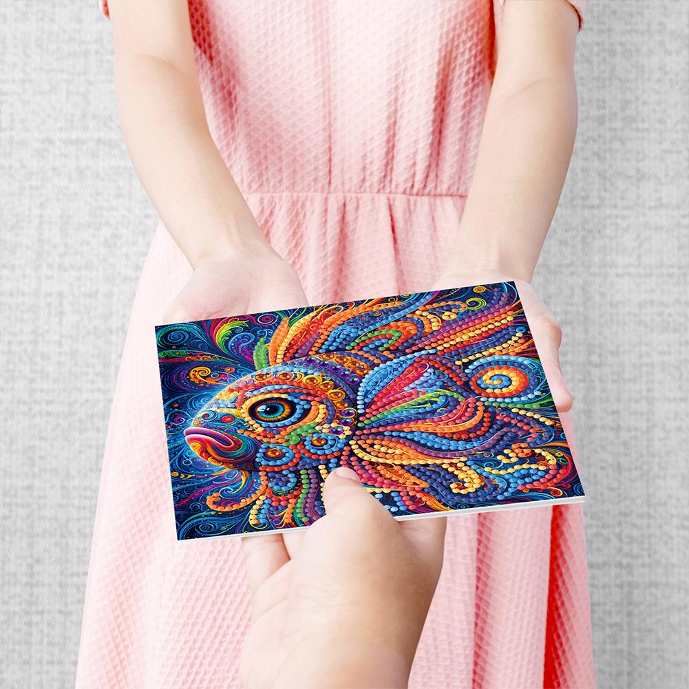 6/8pcs DIY Diamond Painting Greeting Card Set Animal Theme Rhinestone Diamond Art Mosaic Postcards Congratulations Cards & Gifts