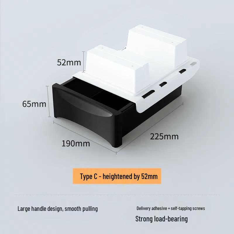 Hidden Under-Desk Adhesive Drawer for Workspace Organization