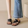 Thick-soled Square Head with Cool Slippers for Women's Summer Wear French Retro Wedge Sandals for Women