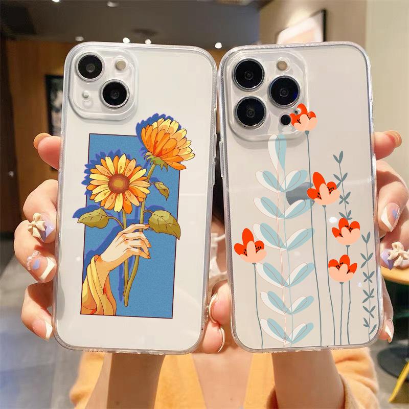 Für iPhone 15 16 14 13 12 mini 11 Pro Max XS X XR SE 7 8 Plus Silikon Klare Hülle Niedliche Cartoon Süßigkeiten Bemalte Handyhülle