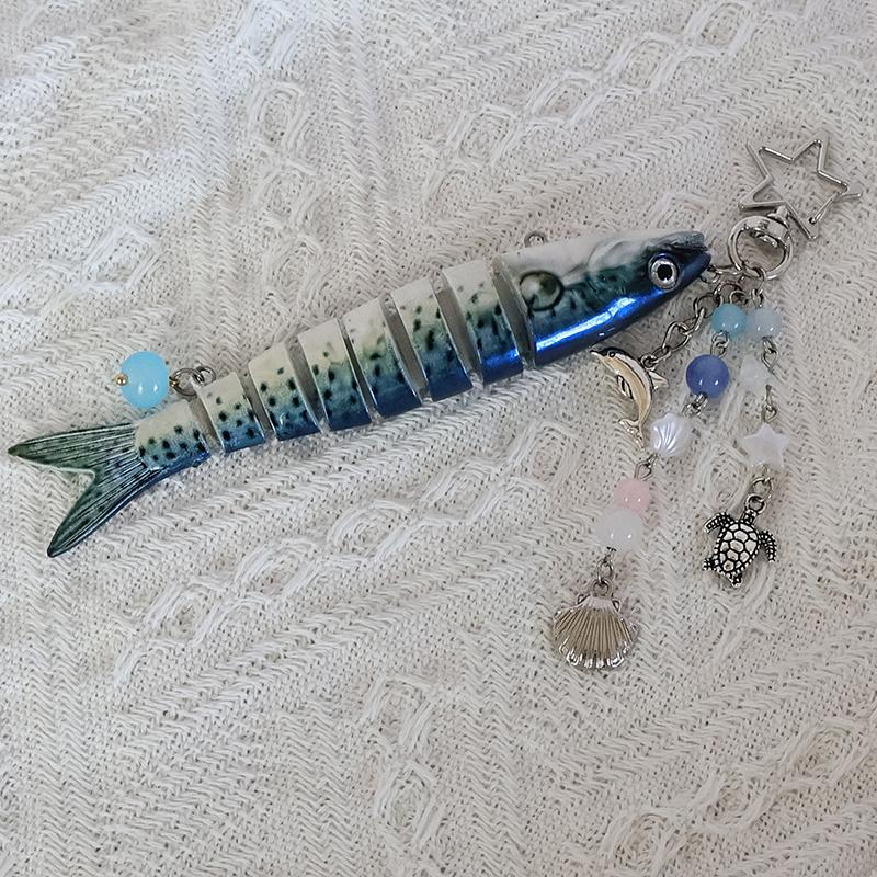 Handmade Fish Keychains, Lovely Jewelry,Souvenir Key Chain For Fishing Enthusiasts