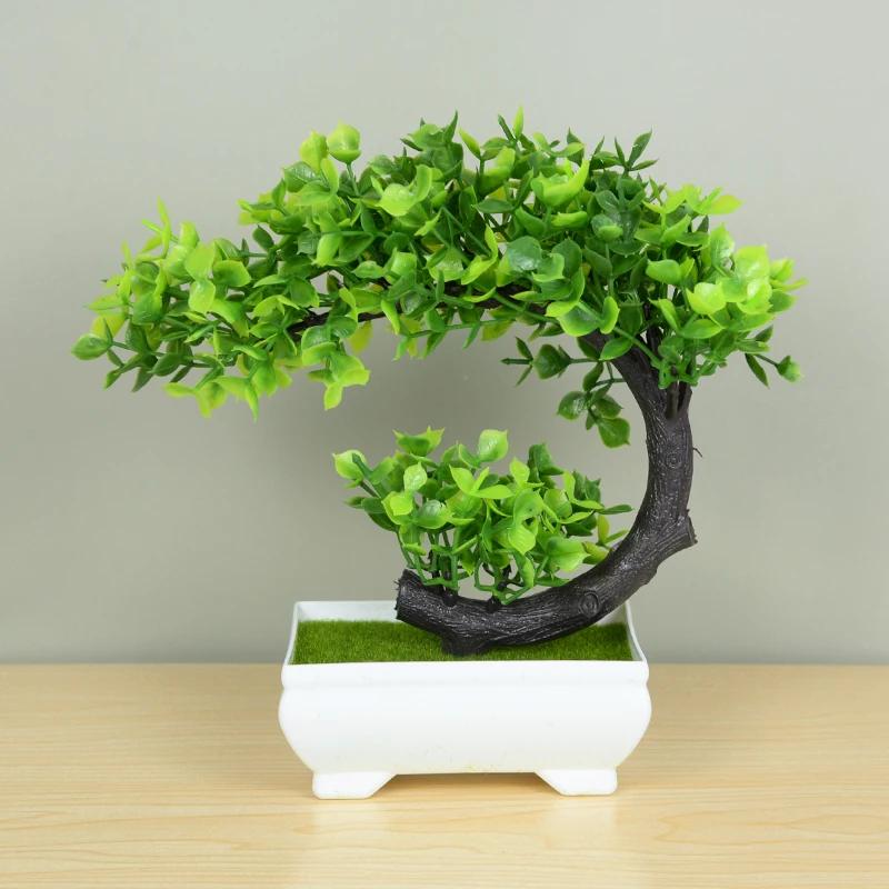 Plante Artificiale la Ghiveci Bonsai Verde Copac Mic Plante Iarbă Ghiveci Ornament Flori Artificiale pentru Decor Grădină Nuntă Petrecere Iederă