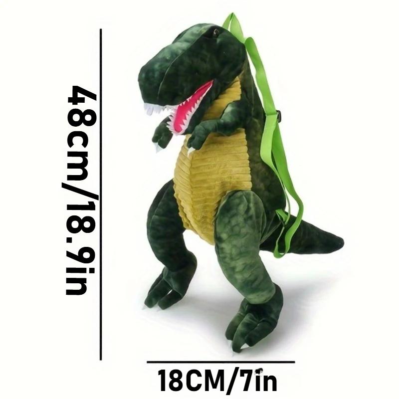Plush T-Rex Backpack for Kids Dinosaur Bag for Kids with Adjustable Straps & Zipper Dino Costume Accessories for Boys Girls
