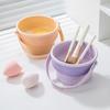 Makeup Brush Cleaning Bowl Beauty Egg Cleaning Tool Storage Set Brush Powder Puff Dry Cleaning Silicone Drying Shelf