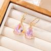 Korean Fashion Water Drop Tassel Earrings - Retro Gemstone Court Style, Simple & Elegant for Women